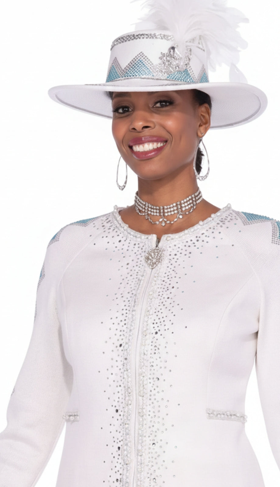 Champagne Italy Knit 5962-OFW-QS Church Suit for Women