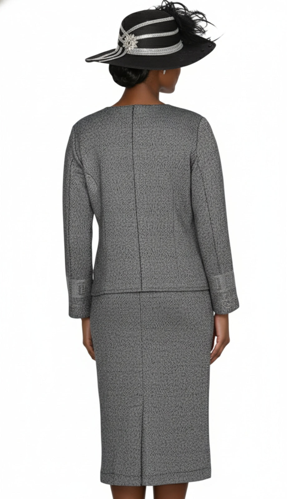 Elite Champagne Knit 5964-GRY-QS Church Suit