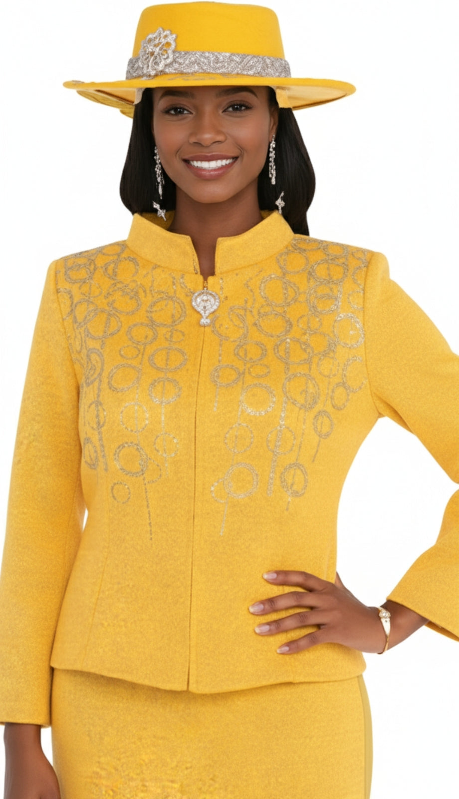 Elite Champagne Knit 5966-QS Church Suit