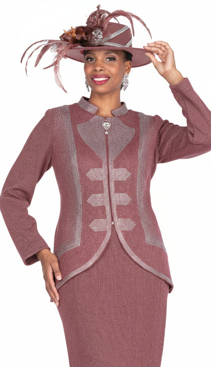 Champagne Italy Knit 5967-LBRN-QS Church Suit for Women