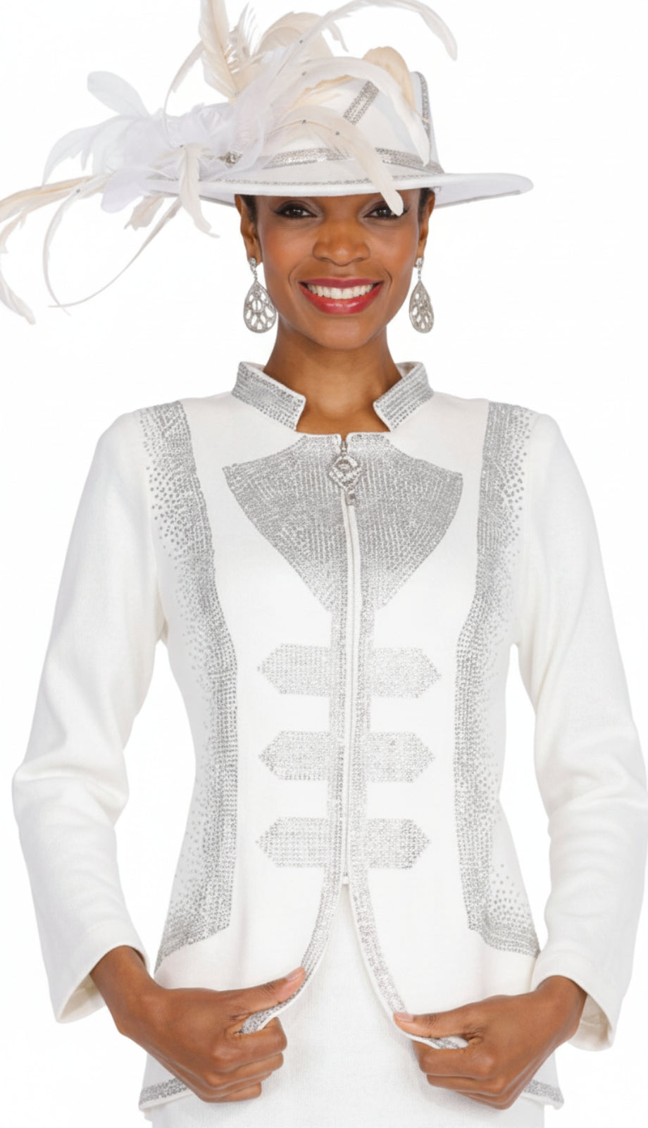 Elite Champagne Knit 5967-OFW-QS Church Suit