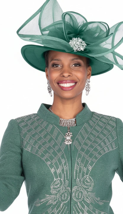 Champagne Italy Knit 5968-GRN-QS Church Suit for Women