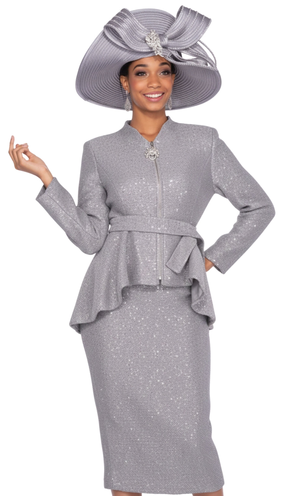 Champagne 5978-SIL-QS Church Suit