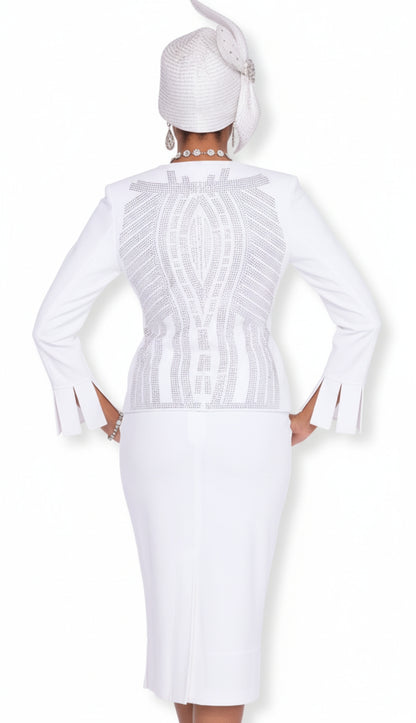 Elite Champagne Knit 5982-WHT-QS Church Suit