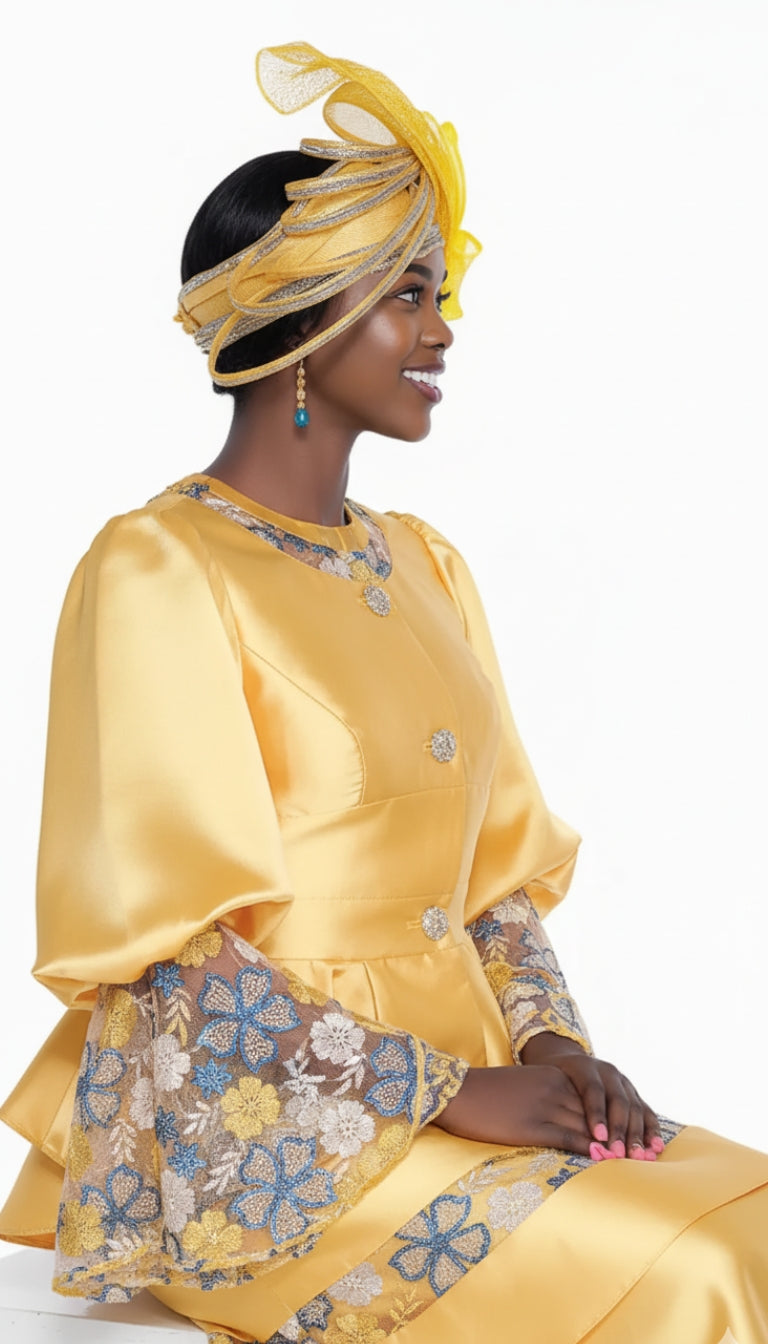 Aussie Austine 6025-GLD Church Suit for Ladies