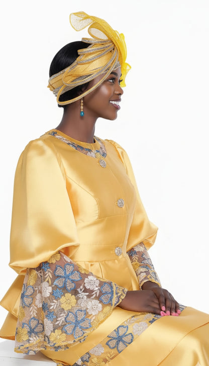 Aussie Austine 6025-GLD Church Suit for Ladies