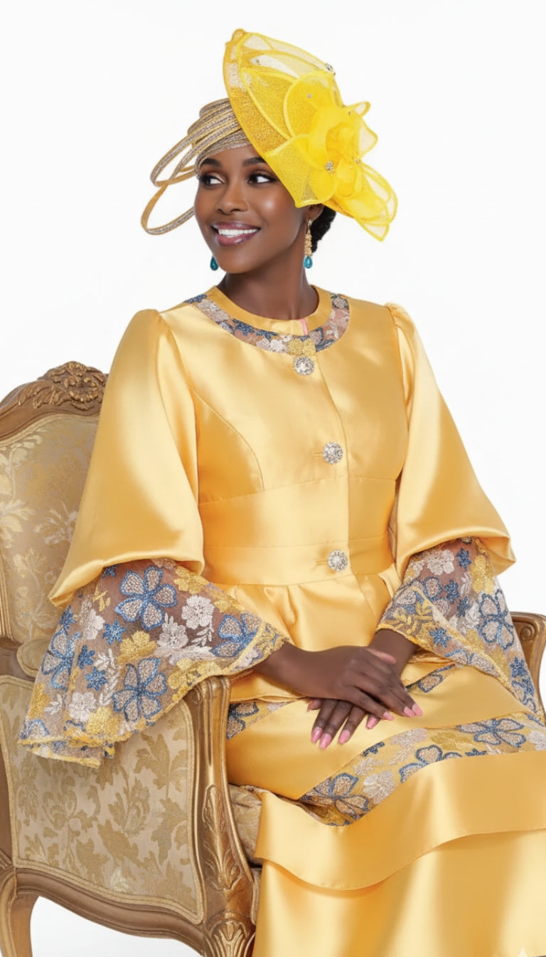 Aussie Austine 6025-GLD Church Suit for Ladies