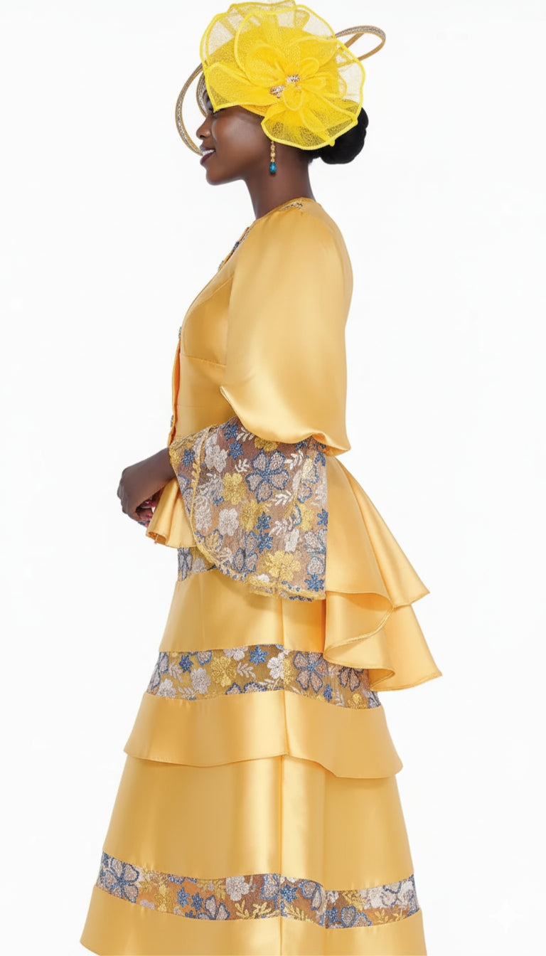 Aussie Austine 6025-GLD Church Suit for Ladies