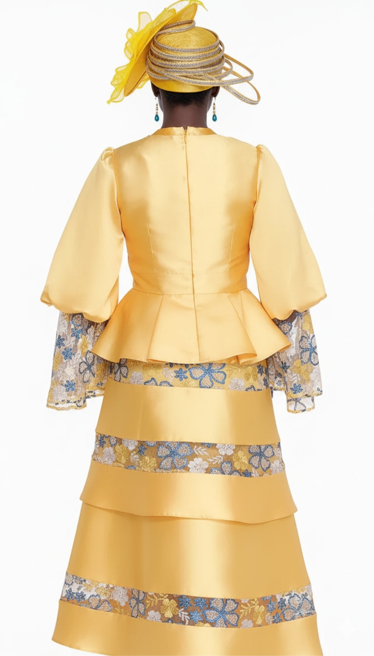 Aussie Austine 6025-GLD Church Suit for Ladies