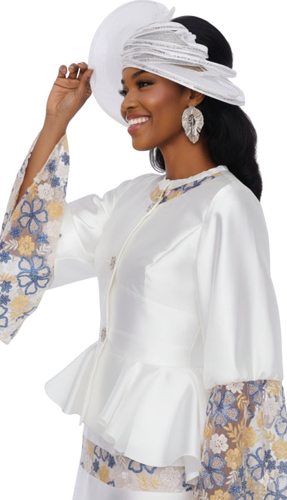 Champagne Italy 6025-WHT Church Suit