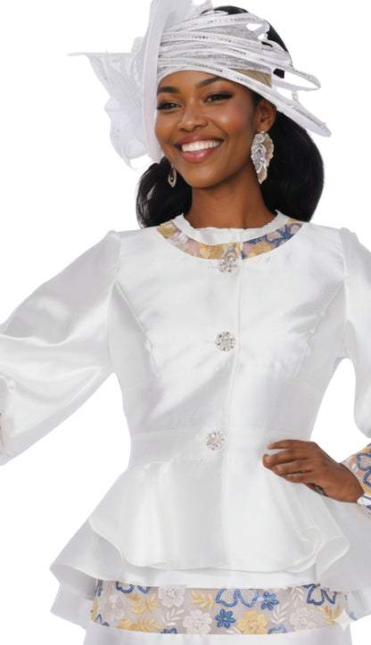 Champagne Italy 6025-WHT Church Suit