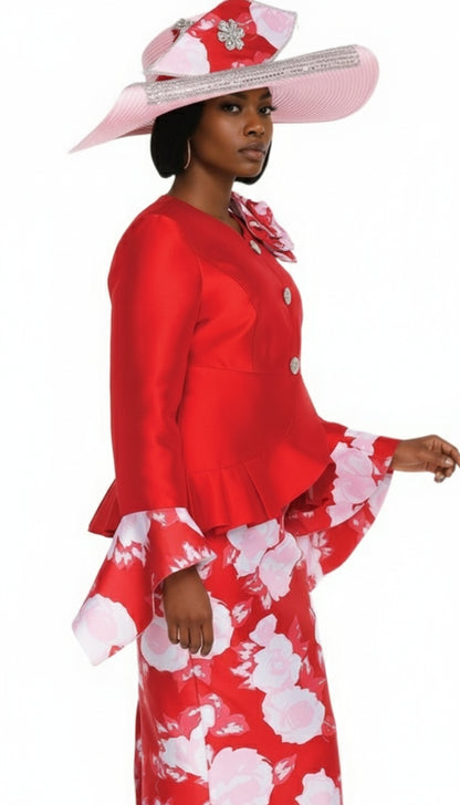 Aussie Austine 6061-RED Church Suit for Ladies