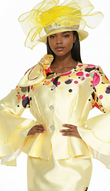 Aussie Austine 6072-YLW Church Suit for Ladies