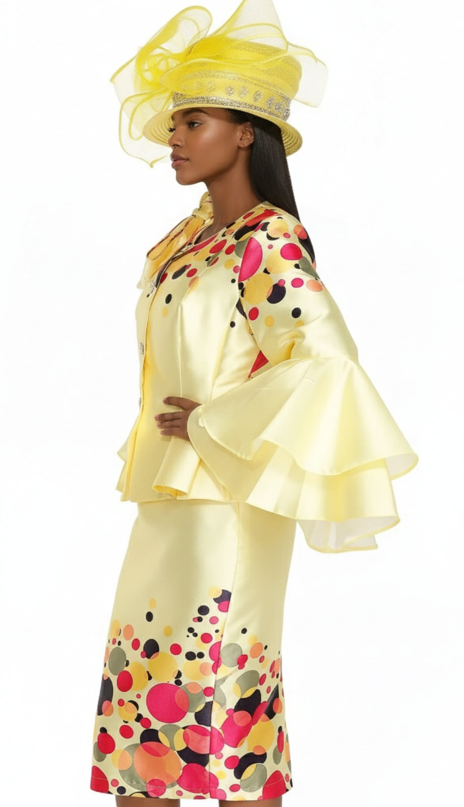 Aussie Austine 6072-YLW Church Suit for Ladies