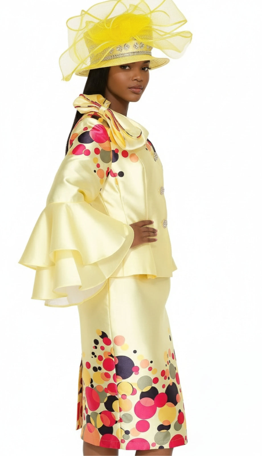 Aussie Austine 6072-YLW Church Suit for Ladies