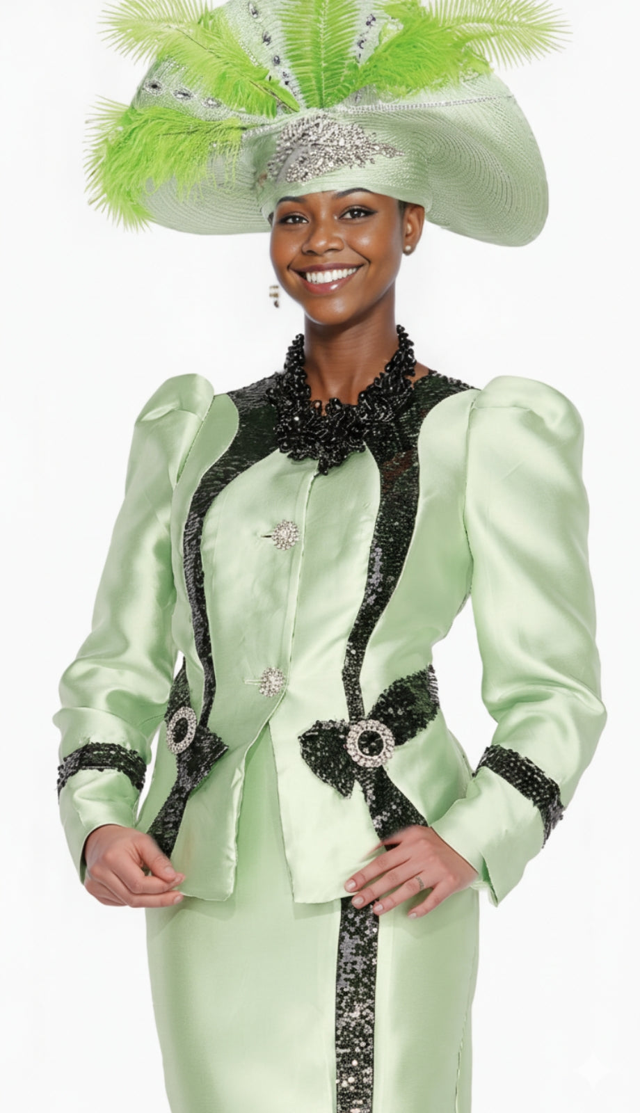 Aussie Austine 6074-LGB Church Suit for Ladies