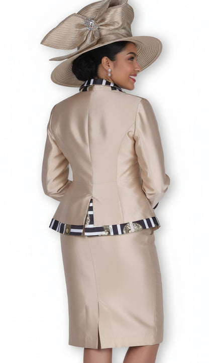 Champagne Italy 6118-GLD Church Suit