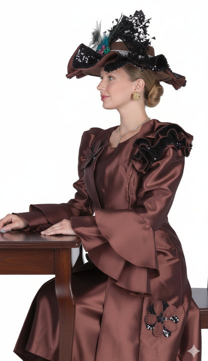 Elite 6172-BRN Church Dress