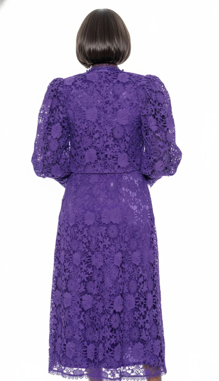 purple church dresses for women Terramina 7051-PUR Church Dress Purple / 16