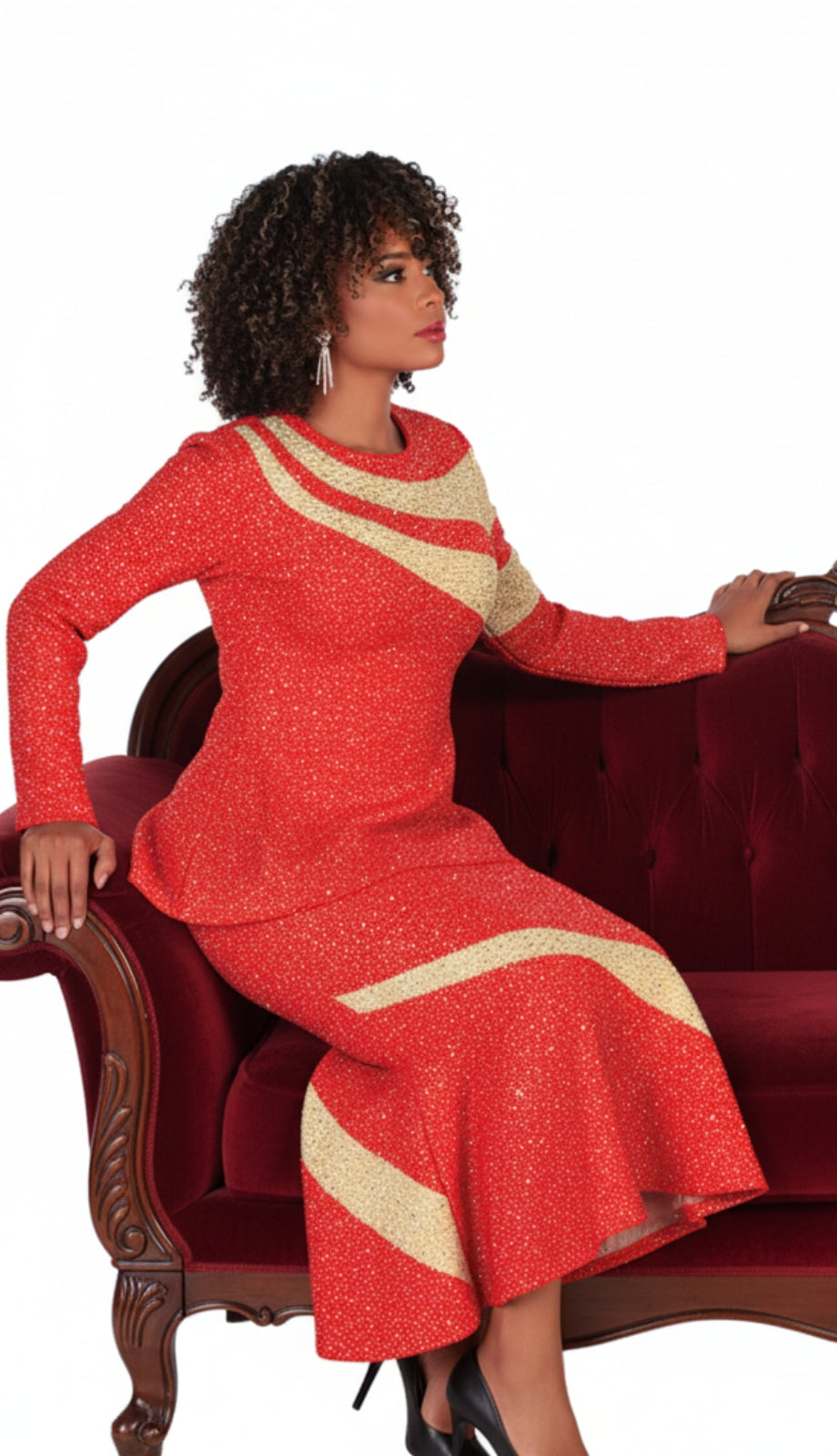 Liorah 7258 Knit Skirt Church Suit