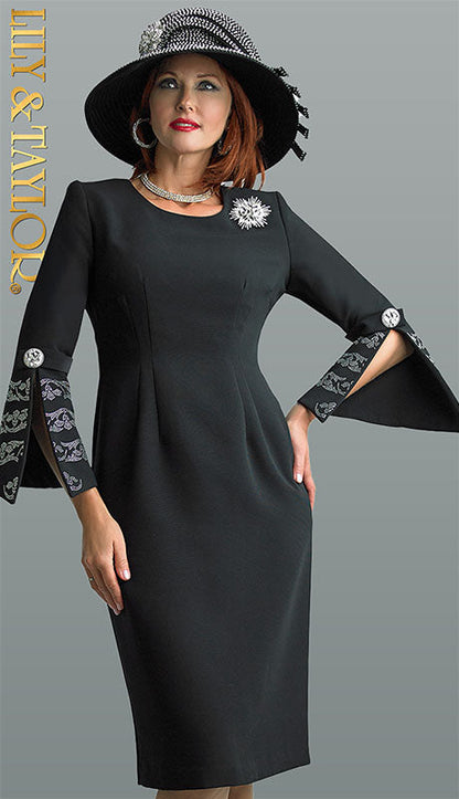 Lily And Taylor 4625-BLK Womens Church Dress