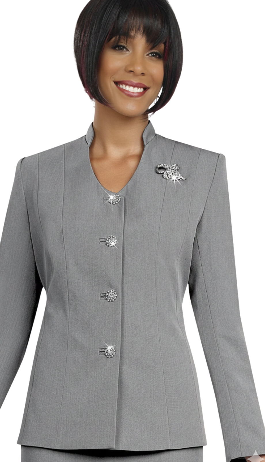 Ben Marc 78096-SIL-CO Womens Suit