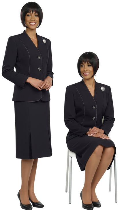 Ben Marc 78098-BLK Usher Church Suit