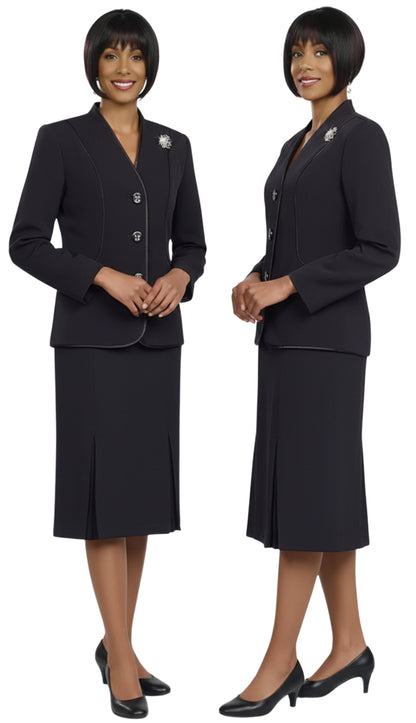 Ben Marc 78098-BLK Usher Church Suit