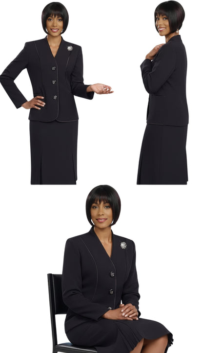 Ben Marc 78098-BLK Usher Church Suit