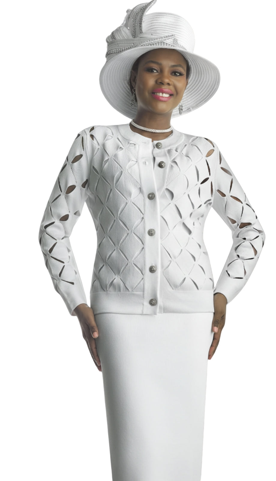 Lily And Taylor 800-WHT Church Suit