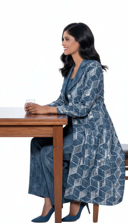 Devine Sport 800143-BLU-QS Church Pant Suit