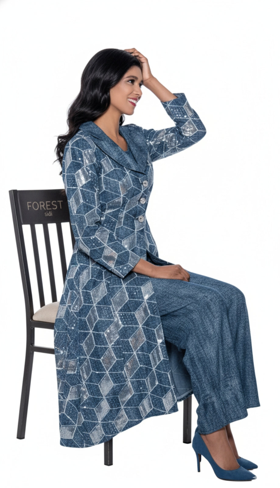 Devine Sport 800143-BLU-QS Church Pant Suit