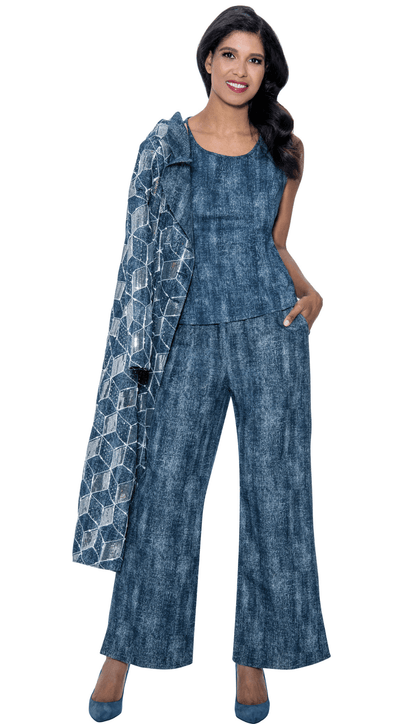 Devine Sport 800143-BLU Church Pant Suit