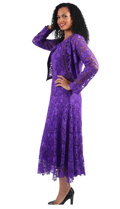 Diana Couture 8190-PUR Church Dress