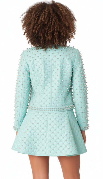 For Her 81933-QS ( 1pc Studded Faux Jacket )