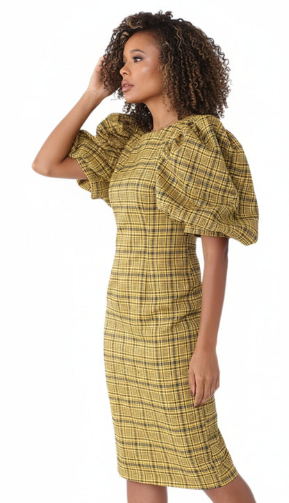 For Her 82015-MUS-QS Womens Puff Sleeve Dress