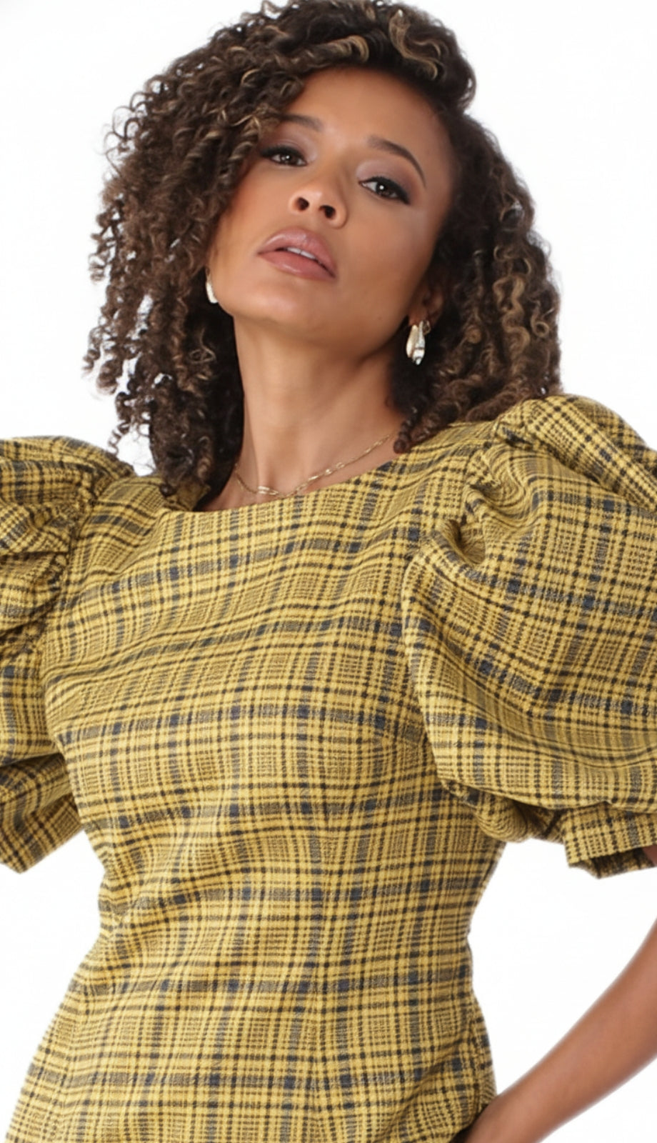 For Her 82015-MUS-QS Womens Puff Sleeve Dress