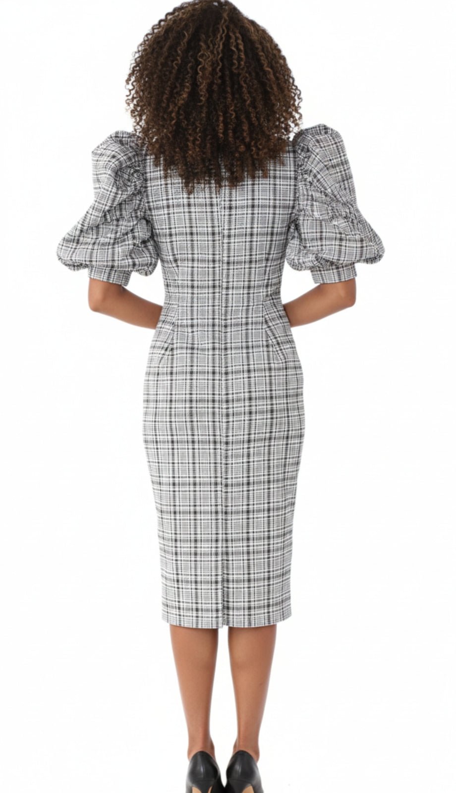 For Her 82015-WHT-QS Womens Puff Sleeve Dress