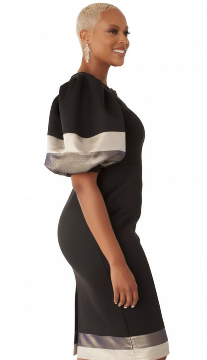 For Her 82141-BLK-QS Womens Midi Dress