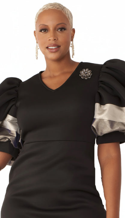 For Her 82141-BLK-QS Womens Midi Dress