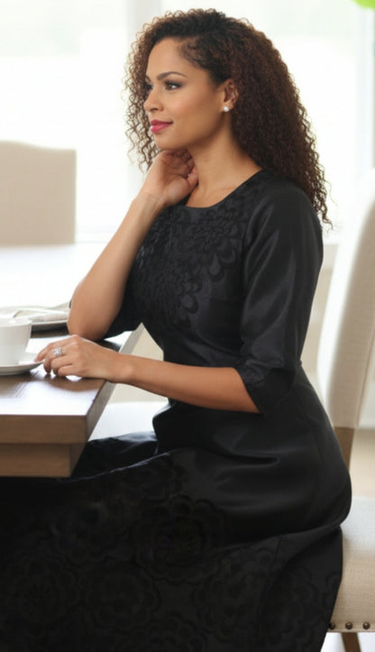 Diana Couture 8219-BLK Church Dress