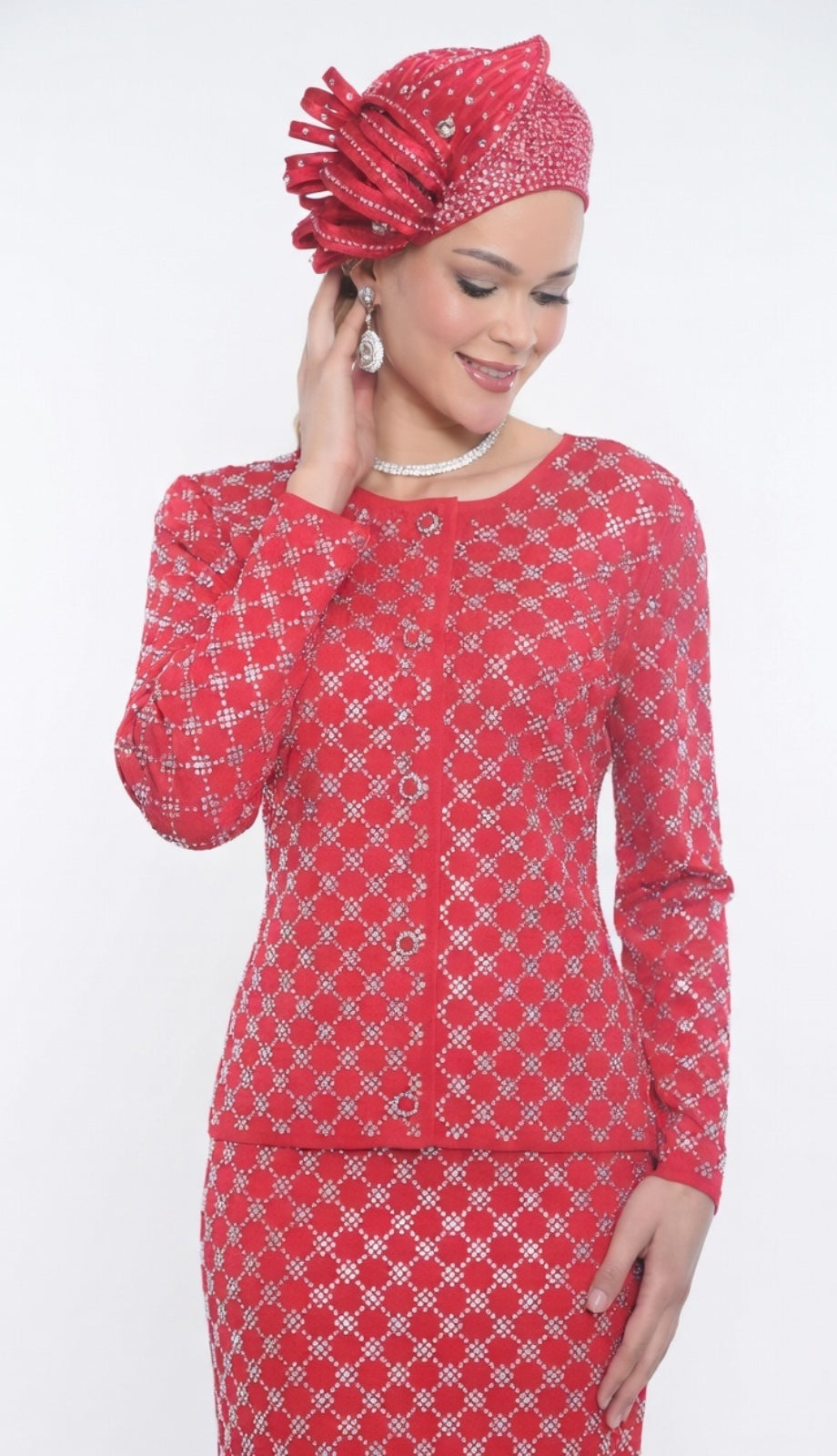 Lily and Taylor 853-RED Church Suit