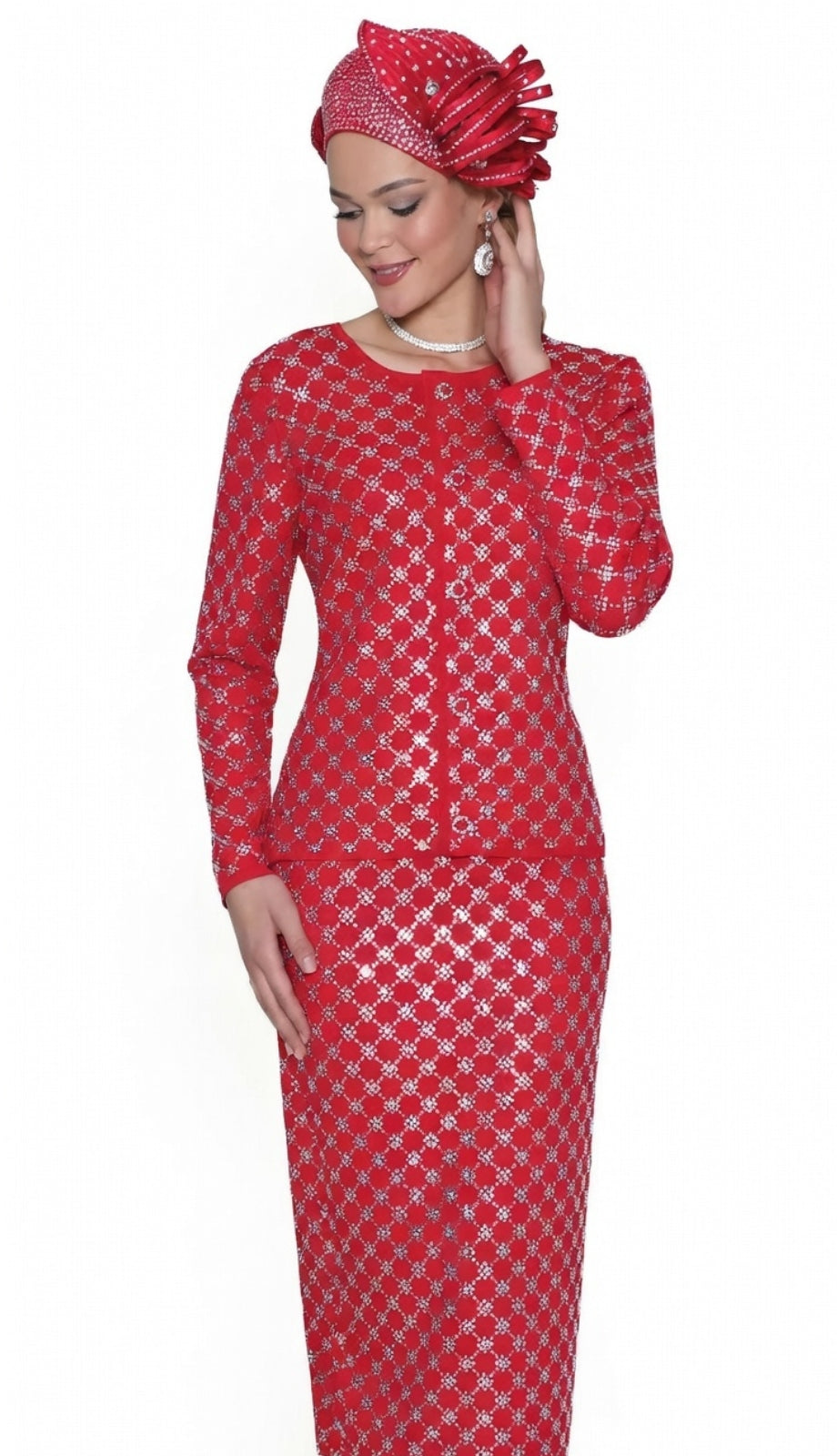Lily and Taylor 853-RED Church Suit