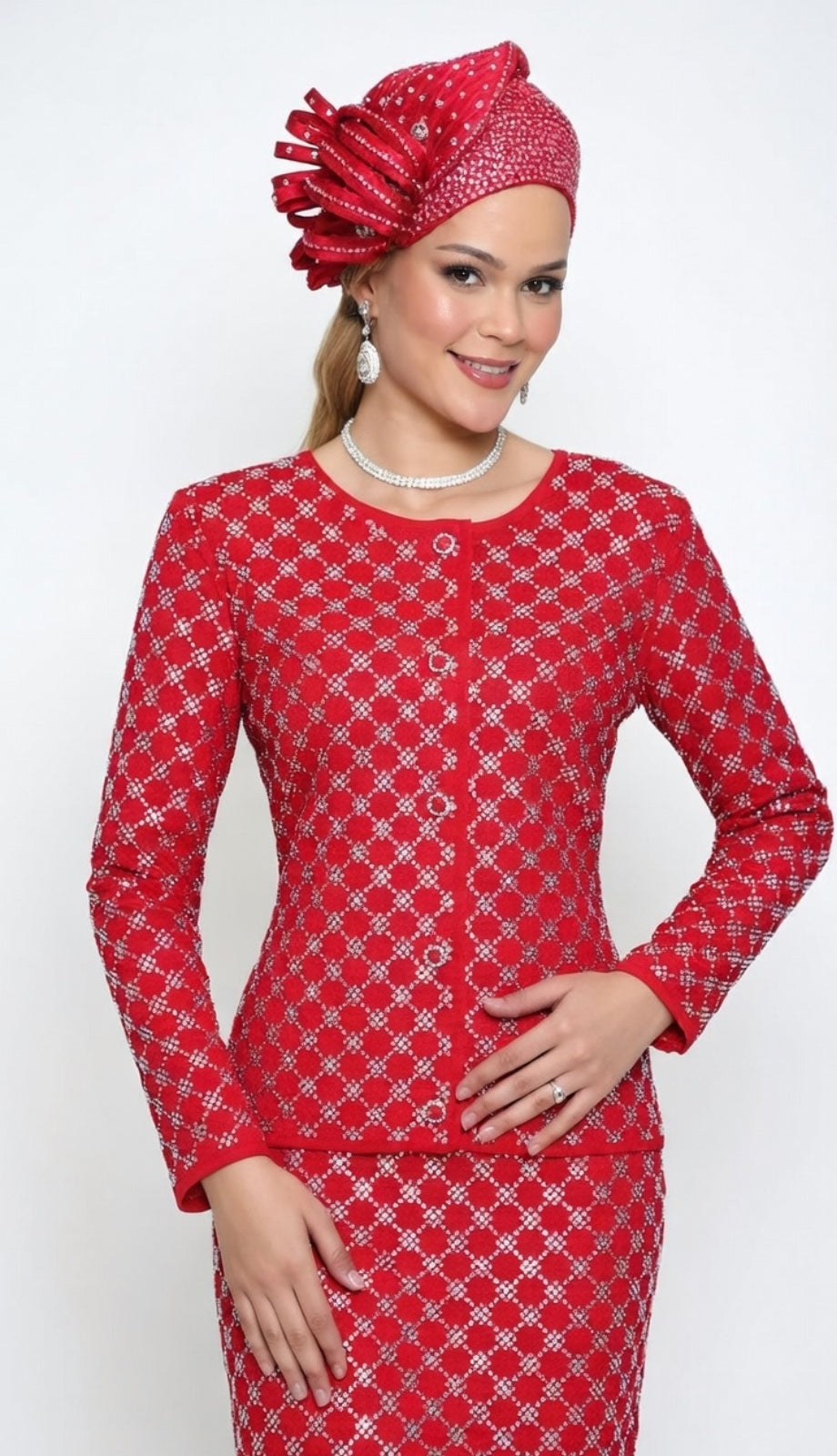 Lily and Taylor 853-RED Church Suit