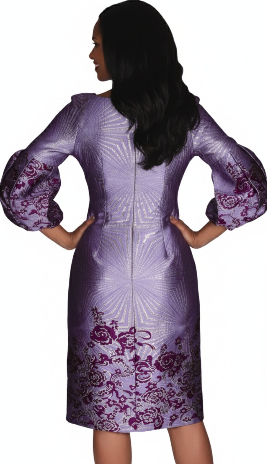 Diana Couture 8532-PUR Church Dress