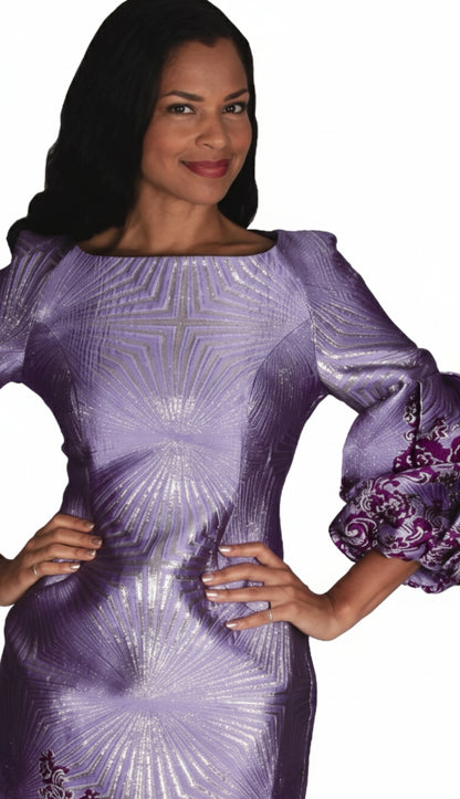 Diana Couture 8532-PUR Church Dress