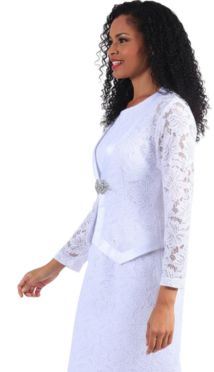 Diana Couture 8631-WHT Church Suit