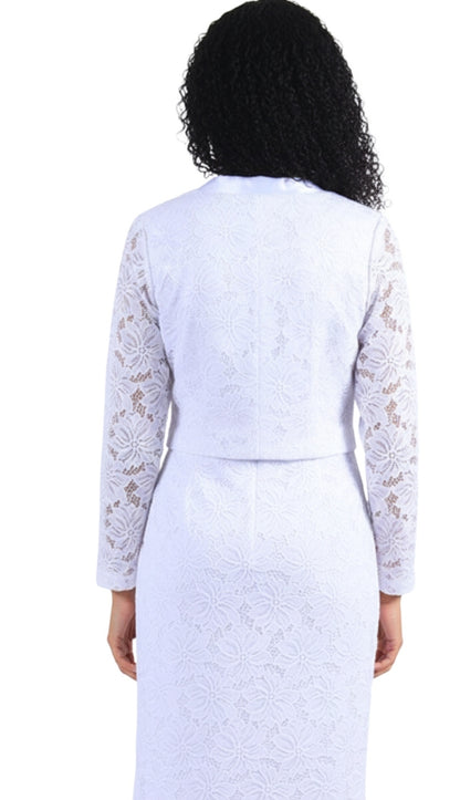 Diana Couture 8631-WHT Church Suit