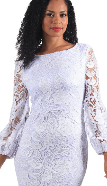 Diana Couture 8646-WHT Church Dress