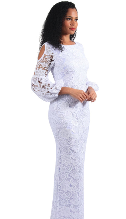 Diana Couture 8646-WHT Church Dress